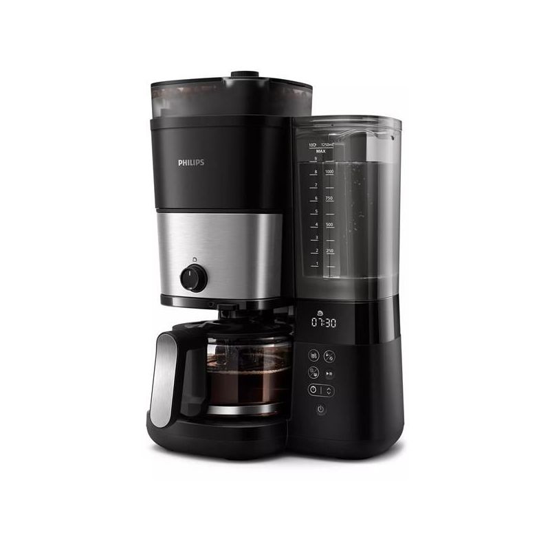 PHILIPS Cafetière filtre avec broyeur Noire argent - HD7888.01