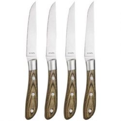 AMEFA ACHILLE COFFRET 4 COUTEAUX STEAK BOIS DE PAK 255015MB02BR4