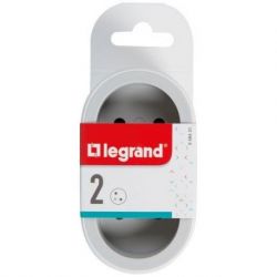 LEGRAND BIPLITE FB 2X2P+T STD FRONT. BLC/GRIS 049431