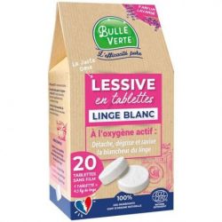 BULLE VERTE LESSIVE LINGE BLANC TABLETTES BTE 20P 04BBTE014BV