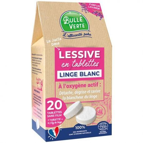 BULLE VERTE LESSIVE LINGE BLANC TABLETTES BTE 20P 04BBTE014BV