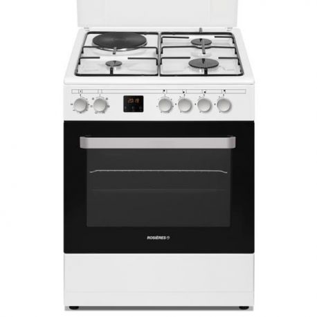 ROSIERES Cuisinière mixte 60 cm 3+1 four multifonction catalyse RGE660CMW/E