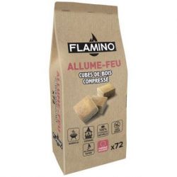 FLAMINO ALLUME FEU CUBES DE BOIS COMPRESSE X72 1125