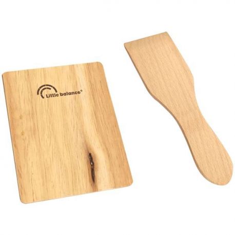 LITTLE BALANCE SET 4 SPATULES BOIS ET 4 PLAQUES 8503