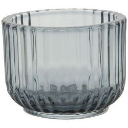 POINT VIRGULE BOUGEOIR BOUGIE BLEU D10.5 CM VERRE PV-LIV-7420