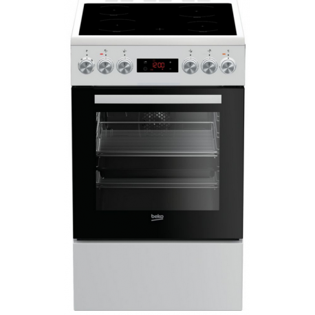 BEKO cuisinière vitrocéramique 50 cm 4 foyers - FSE57302GWC