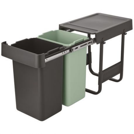 BRABANTIA Poubelle encastrable 2 x 15 L - Sort & Go Built-In