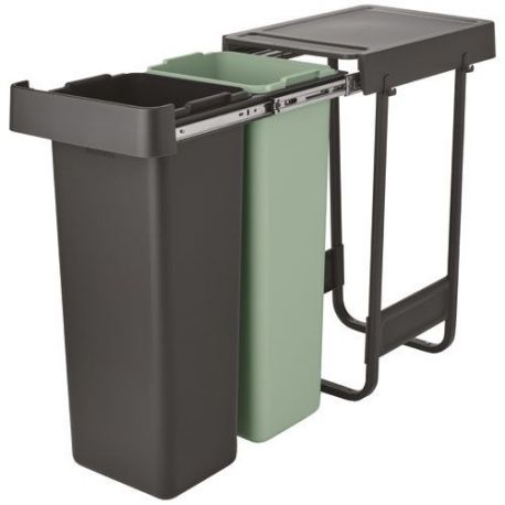 BRABANTIA Poubelle encastrable 2 x 30 L - Sort & Go Built-In