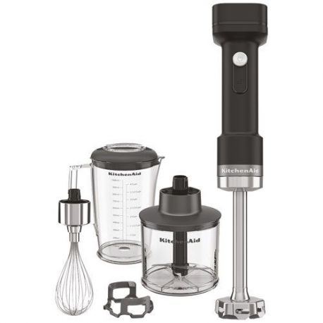 KITCHENAID Mixeur plongeant sans fil + acc avec batterie Noir Réglisse - 5KHBRV75BM