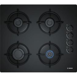 BOSCH Table de cuisson gaz Dessus verre trempé 4 brûleurs dont 1 rapide 3 kW - POP6B6B10