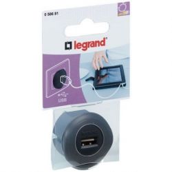 LEGRAND PRISE USB 1.5A ADAPTOR BLACK BLISTER 050681