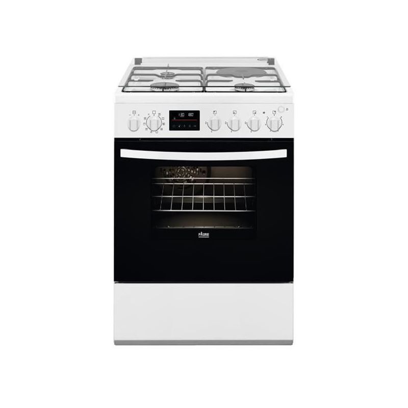 FAURE Cuisinière mixte 60 cm 3+1 four pyrolyse - FCM659HPWA