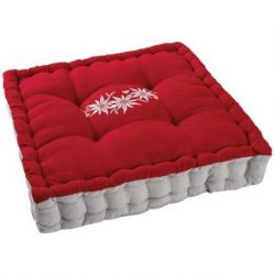 AUBRY GASPARD COUSSIN EDELWEISS 40X40CM ROUGE NCO2360